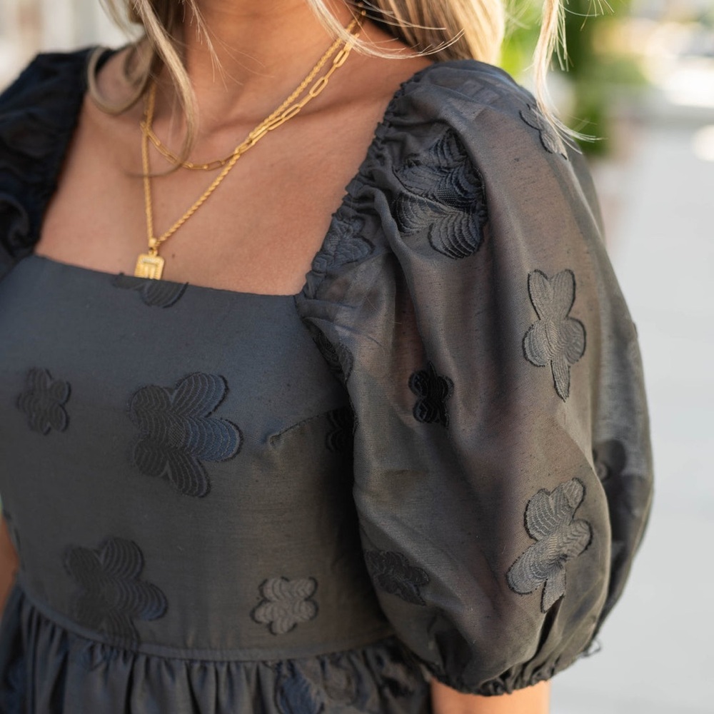 NWT Baltic Born Elegant Black Floral Dress - Picture 3 of 11